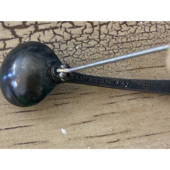 Vintage 1910 GORHAM STERLING SIlVER Tiny Salt spoon pin brooch - Picture 3 of 11